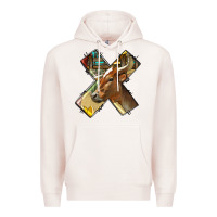 Pale Pink farm life alphabet lowercase letters x Premium Hoodie - BundleAndBundleShop