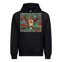 Black western serape leopard bull skull turquoise tumbler Urban Hoodie - Artiststas
