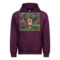 Mauve Wine western serape leopard bull skull turquoise tumbler Urban Hoodie - Artiststas