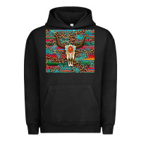 Pigment Black western serape leopard bull skull turquoise tumbler Urban Hoodie - Artiststas