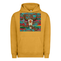 Pigment Peanut Butter western serape leopard bull skull turquoise tumbler Urban Hoodie - Artiststas