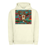 Pigment Pistachio western serape leopard bull skull turquoise tumbler Urban Hoodie - Artiststas