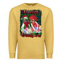 Antique Gold christmas roosters with background Premium Sweatshirt - RanaPortraitStore