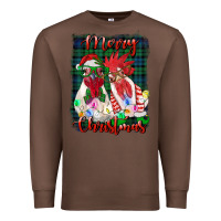 Chestnut christmas roosters with background Premium Sweatshirt - RanaPortraitStore