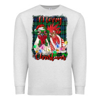 Oatmeal Heather christmas roosters with background Premium Sweatshirt - RanaPortraitStore