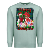 Seafoam christmas roosters with background Premium Sweatshirt - RanaPortraitStore