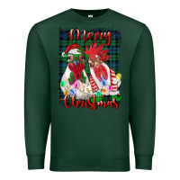 Sports Green christmas roosters with background Premium Sweatshirt - RanaPortraitStore