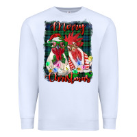 White christmas roosters with background Premium Sweatshirt - RanaPortraitStore