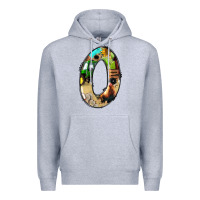 Heather Grey farm life alphabet numbers 0 Premium Hoodie - BundleAndBundleShop