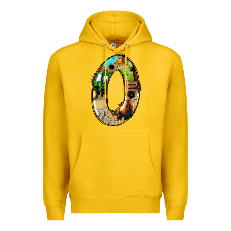 Farm Life Alphabet Numbers 0 Premium Hoodie by BundleAndBundleShop | Teevron