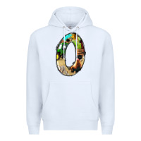 White farm life alphabet numbers 0 Premium Hoodie - BundleAndBundleShop