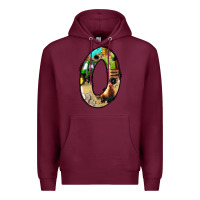 Burgundy farm life alphabet numbers 0 Premium Hoodie - BundleAndBundleShop