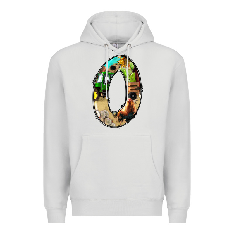 Farm Life Alphabet Numbers 0 Premium Hoodie by BundleAndBundleShop | Teevron