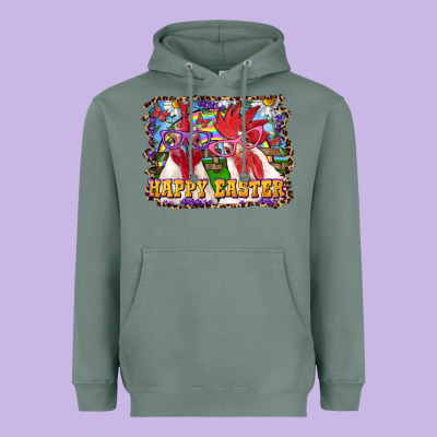 Heavyweight Hoodie happy easter roosters