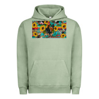 Pigment Oil Green western coop animals rooster sunflowers cowhide wooden serape glitter Urban Hoodie - Artiststas