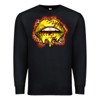 Black softball lips Premium Sweatshirt - Zillion Design Studio