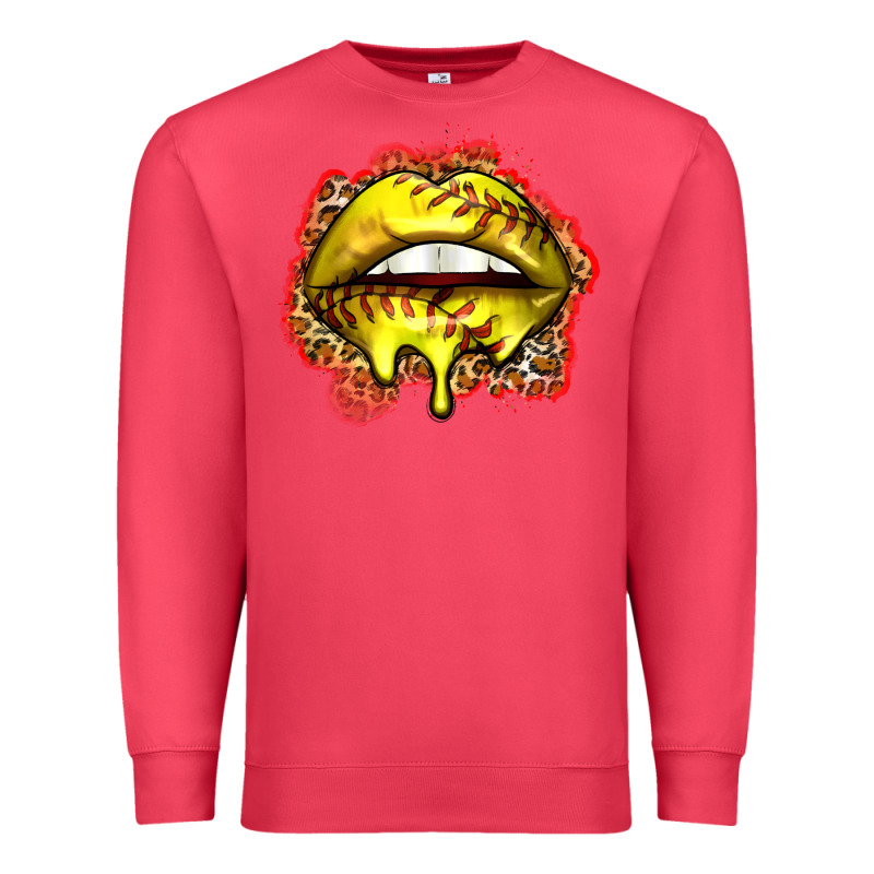 Softball Lips Premium Sweatshirt by Zillion Design Studio | Teevron