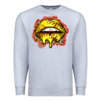 Heather Grey softball lips Premium Sweatshirt - Zillion Design Studio