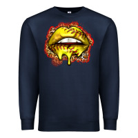 Navy softball lips Premium Sweatshirt - Zillion Design Studio
