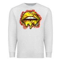 Oatmeal Heather softball lips Premium Sweatshirt - Zillion Design Studio