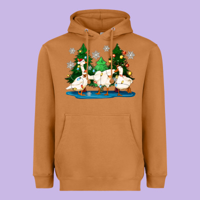 Christmas Duck Heavyweight Hoodie Designed By Zillion Design Studio