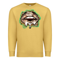 Antique Gold soccer lips Premium Sweatshirt - Zillion Design Studio