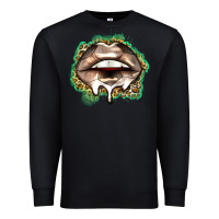 Black soccer lips Premium Sweatshirt - Zillion Design Studio