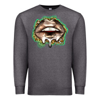 Charcoal Heather soccer lips Premium Sweatshirt - Zillion Design Studio
