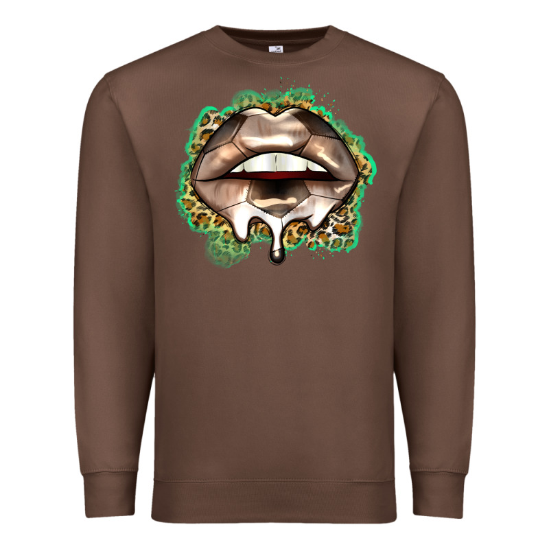 Soccer Lips Premium Sweatshirt by Zillion Design Studio | Teevron