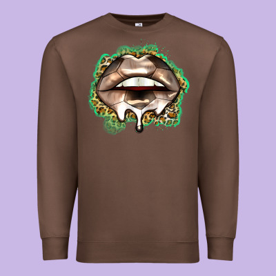 Soccer Lips Premium Sweatshirt Designed By Zillion Design Studio