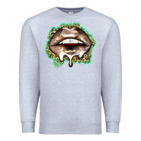 Heather Grey soccer lips Premium Sweatshirt - Zillion Design Studio
