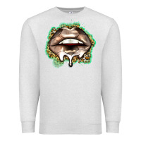 Oatmeal Heather soccer lips Premium Sweatshirt - Zillion Design Studio