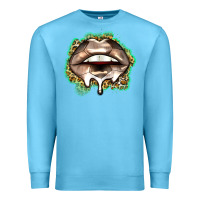 Ocean Blue soccer lips Premium Sweatshirt - Zillion Design Studio