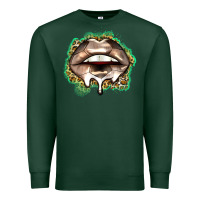 Sports Green soccer lips Premium Sweatshirt - Zillion Design Studio