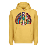 Antique Gold gemstone cross american flag turquoise rainbow Premium Hoodie - Artiststas