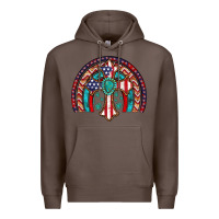 Coffee gemstone cross american flag turquoise rainbow Premium Hoodie - Artiststas