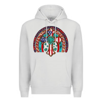 Dove Grey gemstone cross american flag turquoise rainbow Premium Hoodie - Artiststas