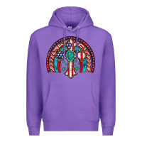 Purple gemstone cross american flag turquoise rainbow Premium Hoodie - Artiststas