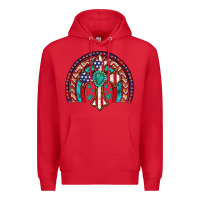 Red gemstone cross american flag turquoise rainbow Premium Hoodie - Artiststas
