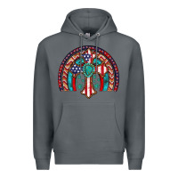 Rock gemstone cross american flag turquoise rainbow Premium Hoodie - Artiststas