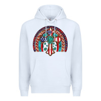 White gemstone cross american flag turquoise rainbow Premium Hoodie - Artiststas