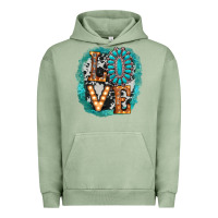 Pigment Oil Green love western Urban Hoodie - AdoDesignShop