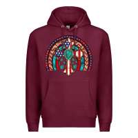 Burgundy gemstone cross american flag turquoise rainbow Premium Hoodie - Artiststas