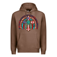 Chestnut gemstone cross american flag turquoise rainbow Premium Hoodie - Artiststas