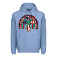Colony Blue gemstone cross american flag turquoise rainbow Premium Hoodie - Artiststas
