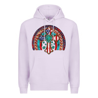 Lilac gemstone cross american flag turquoise rainbow Premium Hoodie - Artiststas