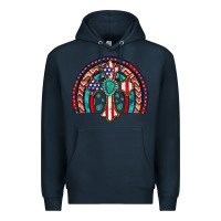 Navy gemstone cross american flag turquoise rainbow Premium Hoodie - Artiststas