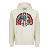 Oatmeal Heather gemstone cross american flag turquoise rainbow Premium Hoodie - Artiststas