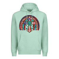Seafoam gemstone cross american flag turquoise rainbow Premium Hoodie - Artiststas