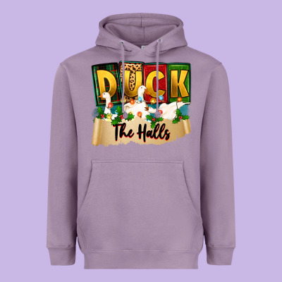 Christmas Duck The Halls Heavyweight Hoodie Designed By Zillion Design Studio